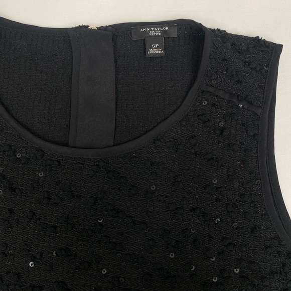 NEW Ann Taylor Black Dressy Sequins Tank Top Size Petite Small - Picture 6 of 9